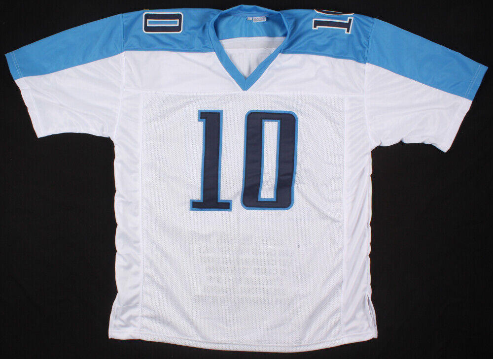 Vince Young Signed Tennessee Titans Career Highlight Stat Jersey