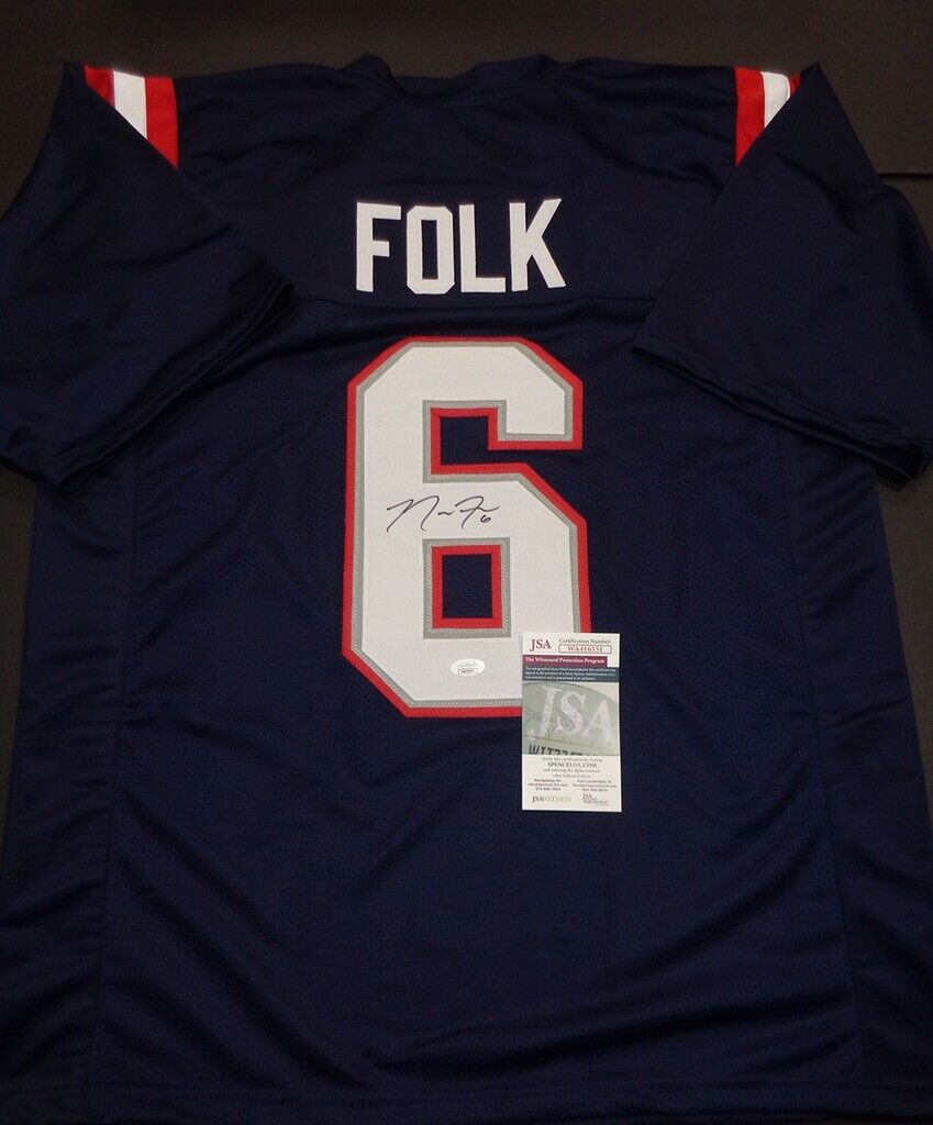 Nick Folk Signed New England Patriots Jersey (JSA COA) Place Kicker since 2019