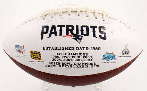 Martellus Bennett Signed Patriots Logo Football (JSA COA) All Pro Tight End