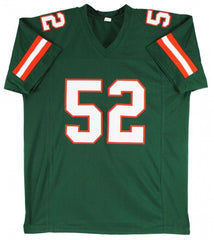 Ray Lewis Signed Miami Hurricanes Green Jersey (Beckett) 13xPro Bowl LB / Ravens
