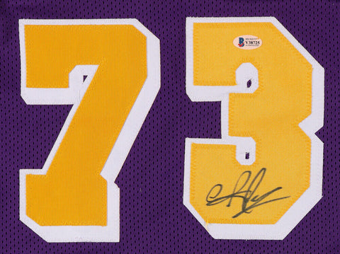 Dennis Rodman Signed Los Angeles Lakers Jersey (Beckett COA) NBA Rebounding Ldr.