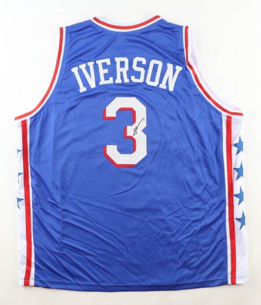 Allen Iverson Signed Custom Black Pro-Style Basketball Jersey JSA