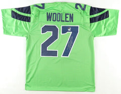 Tariq Woolen Signed Seattle Seahawks Lime Green Jersey (JSA) 2022 Pro Bowl D.B.