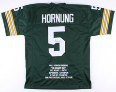 Paul Hornung Signed Green Bay Packers Career Highlight Stat Jersey (JSA COA)