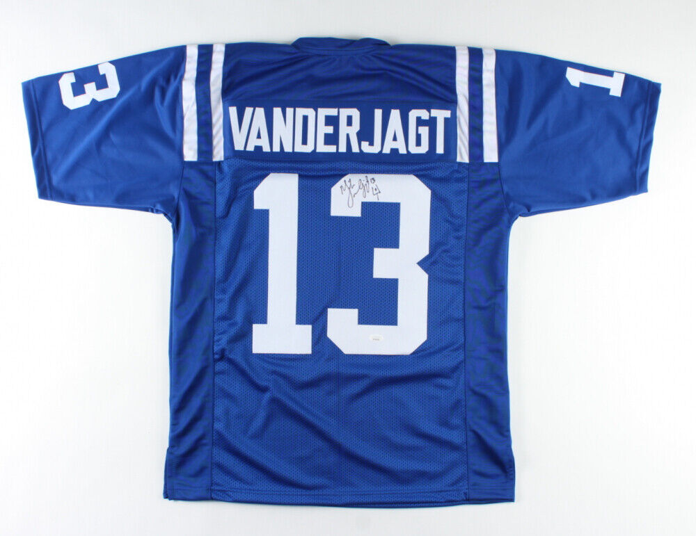 Mike Vanderjagt Signed Colts Jersey with Hand-Drawn Field Goal
