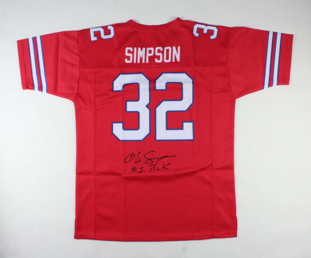 O.J. Simpson Signed Career Highlight Stat Jersey Inscribed (JSA