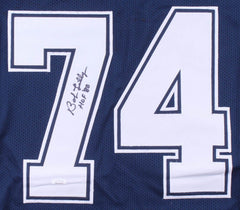 Bob Lilly Signed Dallas Cowboys Dark Blue Jersey Inscribed "HOF 80" (JSA COA)