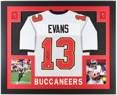 Mike Evans Signed Tampa Bay Buccaneers 35x43 Framed White Home Jersey (Beckett)