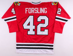 Gustav Forsling Signed Blackhawks Jersey (Beckett) Chicago Rookie Defenseman