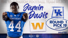 Jamin Davis Signed Washington Commanders Jersey (Beckett) 2021 1st Round Pick WR