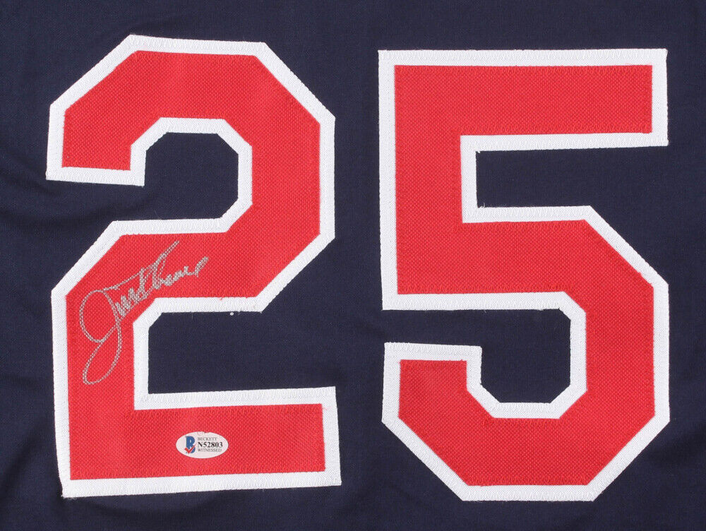 Jim Thome Signed & Hand Painted Indians Custom Home Jersey