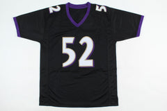 Ray Lewis Signed Baltimore Ravens Black Jersey (Beckett COA) 13xPro Bowl L.B.