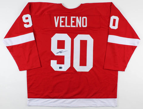 Joe Veleno Signed Red Wings Jersey (Veleno COA) Detroit's Top Rookie Prospect