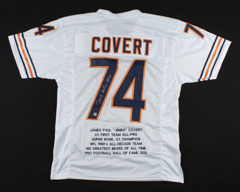 Jim "Jimbo" Covert Signed Career Highlight Stat Jersey  "HOF 20"  (Beckett Holo)