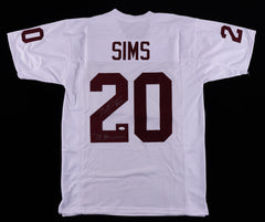 Billy Sims Signed Oklahoma Sooners White Jersey Inscribed "78 Heisman" (JSA COA)