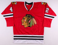 Gustav Forsling Signed Blackhawks Jersey (Beckett) Chicago Rookie Defenseman