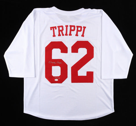 Charley Trippi Signed Chicago Cardinal Jersey Inscd "HOF 68"(JSA) NFL Champ 1947