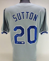 Don Sutton Signed Los Angeles Dodgers Gray Jersey Inscribed "HOF 98" (JSA COA)