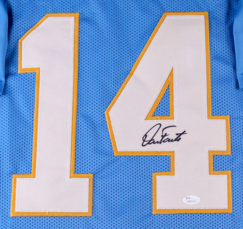 Dan Fouts Signed Chargers 41.25x41.25x3 Custom Framed Shadow Box Jersey Display