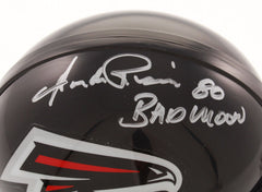 Andre Rison Signed Atlanta Falcons Mini Helmet Inscribed "Bad Moon" (Schwartz)