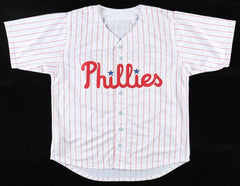 Jamie Moyer Signed Philadelphia Phillies Pinstriped Jersey (Playball Ink Holo)