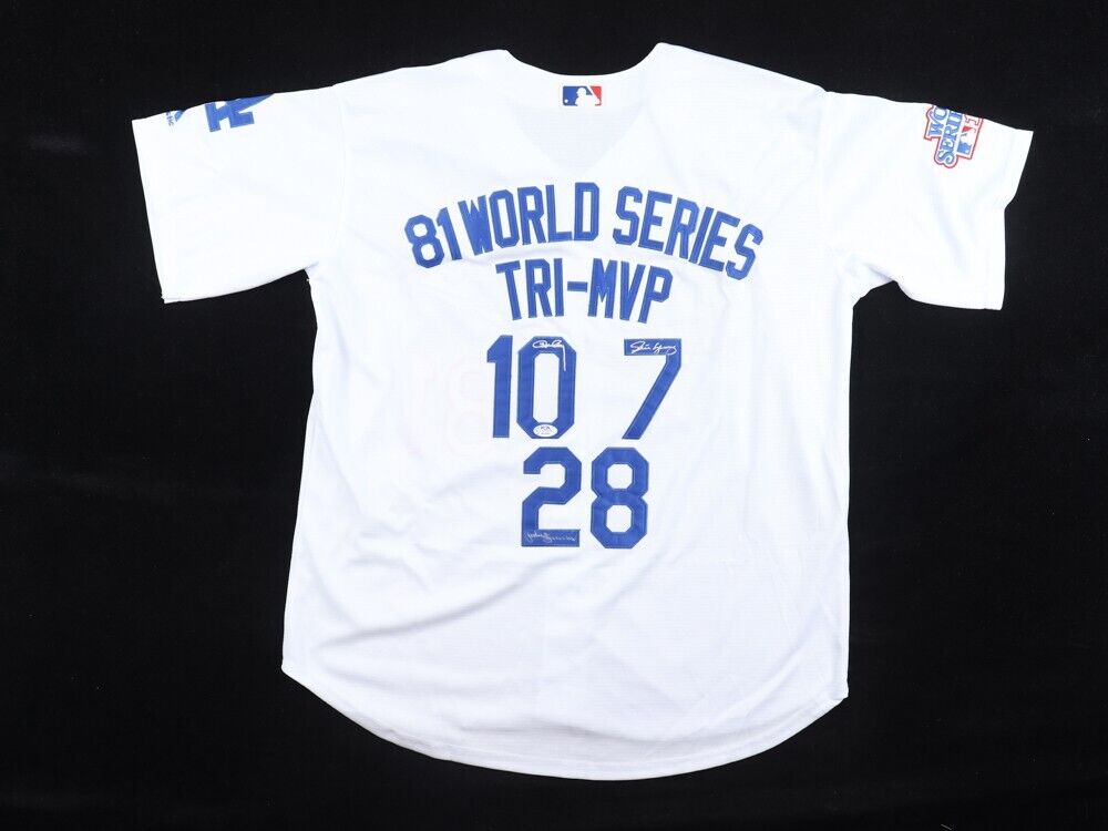 1981 L.A. Dodgers World Series MVP's Jersey Signed By (3) Cey