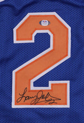 Larry Johnson Signed New York Knicks Jersey (PSA COA) #1 Overall Draft Pck 1991