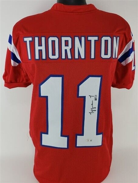 Tyquan Thornton Signed Patriots Jersey (Beckett) New England 2022 2nd –