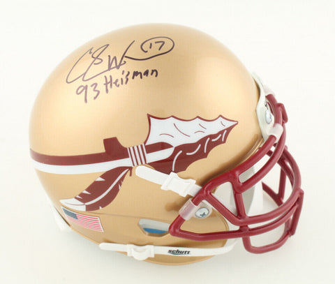 Charlie Ward Signed Florida State Seminoles Mini Helmet Inscd "'93 Heisman"  FSU