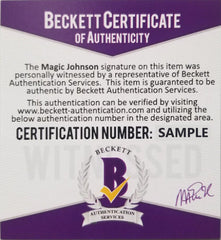 Magic Johnson Signed Los Angeles Lakers Black Jersey (Beckett COA)  5xNBA Champ