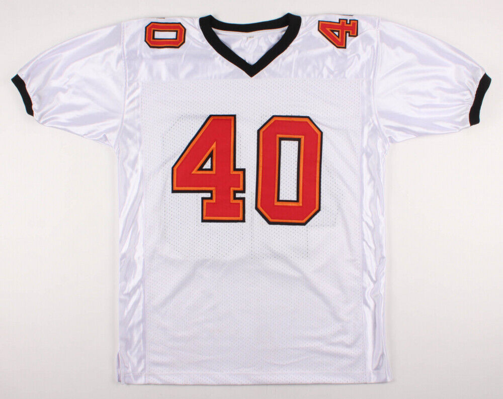 Mike Alstott Autographed Tampa Bay Custom Orange Football Jersey - BAS COA