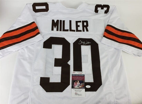 Cleo Miller Signed Browns Jersey (Beckett COA) Cleveland Full Back 1975-1982