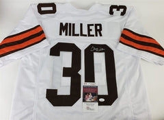 Cleo Miller Signed Browns Jersey (Beckett COA) Cleveland Full Back 1975-1982