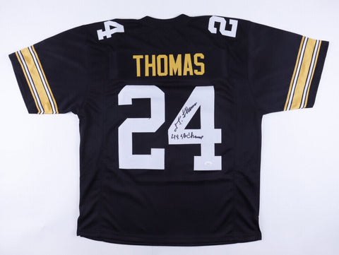 J.T. Thomas Signed Pittsburgh Steelers Jersey Inscribed "4x SB Champ"  / JSA COA