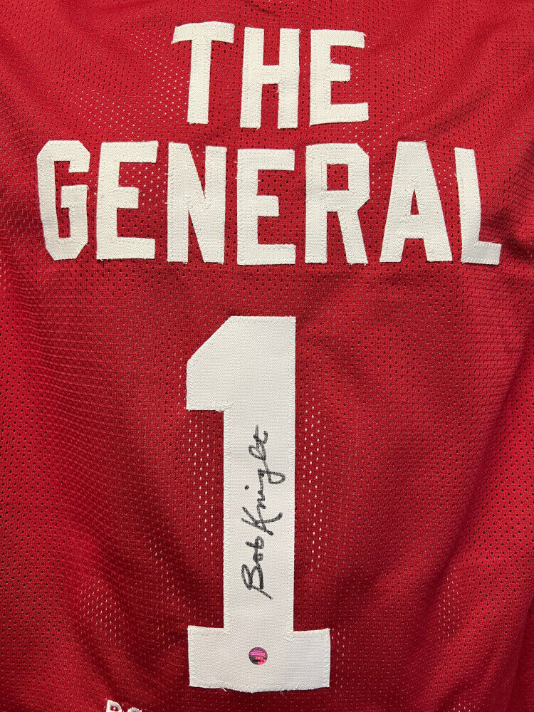Bob Knight Signed Indiana "The General" Stat Jersey (Steiner) Hoosier Head Coach