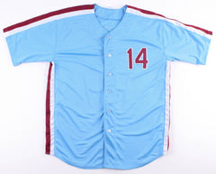 Pete Rose Signed Philadelphia Phillies Inscribed "4256" Jersey (Fiterman Holo)