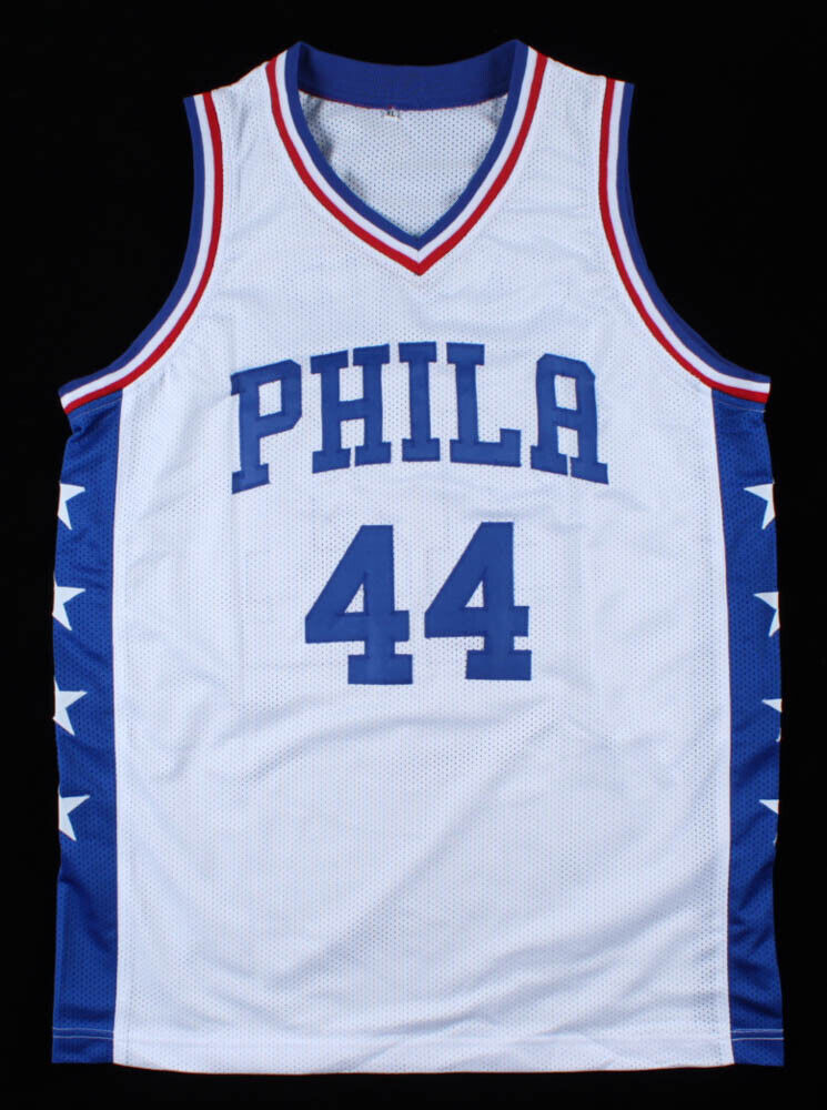 Rick Mahorn Signed Philadelphia White Basketball Jersey (JSA) — RSA