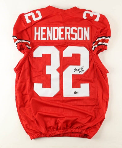 TreVeyon Henderson Signed Ohio State Buckeyes Jersey (Beckett) Soph Running Back