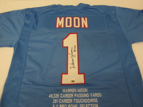 Warren Moon Signed Houston Oilers Career Stat Jersey Inscribed "HOF 06" (CAS)