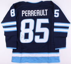 Mathieu Perreault Signed Jets Blue Jersey (Beckett) Winnipeg 2nd Line Center