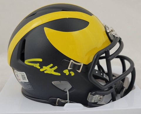 Aidan Hutchinson Signed Michigan Wolverine Speed Mini-Helmet (Beckett) Senior DB