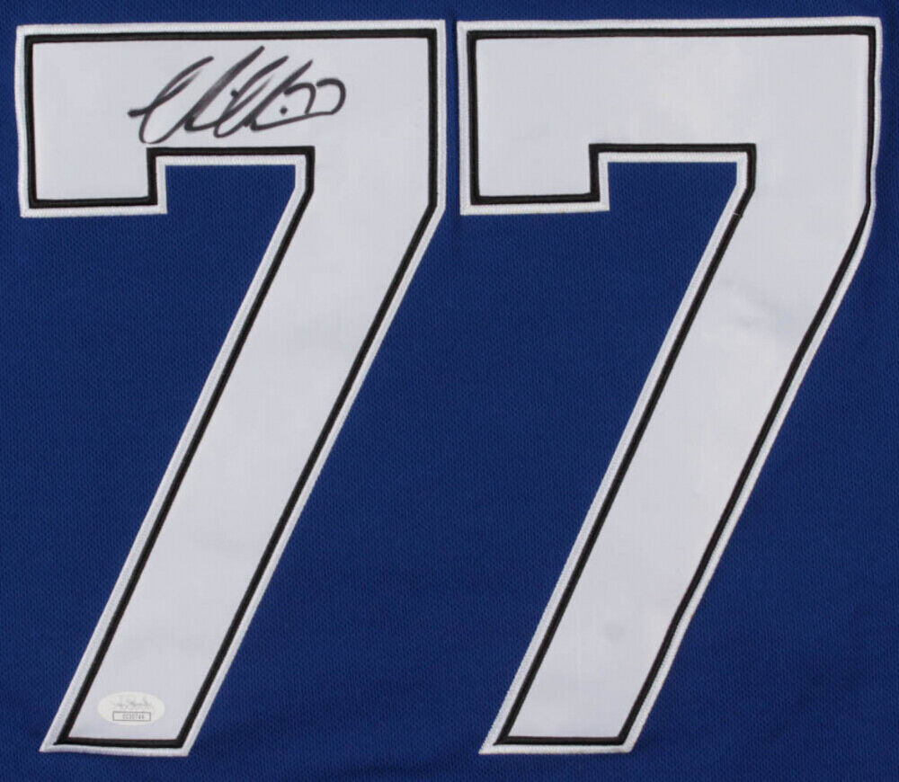 Autographed/Signed Victor Hedman Tampa Bay Blue Hockey Jersey JSA COA at  's Sports Collectibles Store