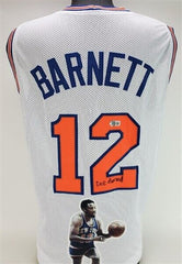 Dick Barnett Signed New York Knicks Jersey (Beckett) 2xNBA Champ 1970 & 1973