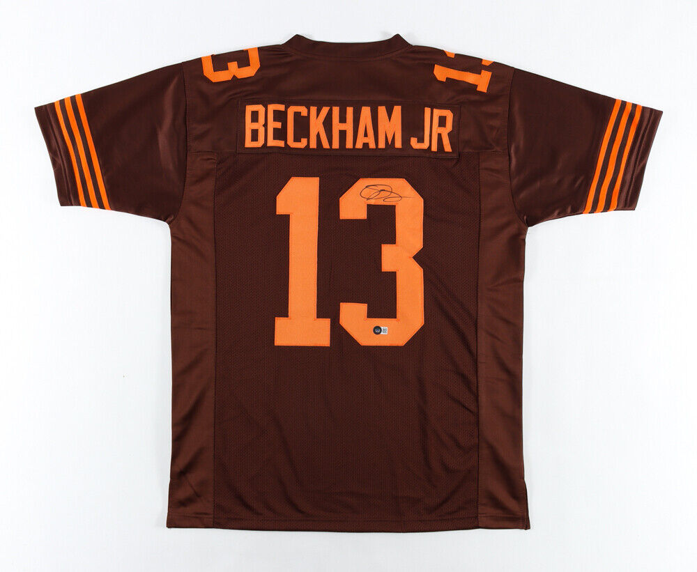Odell Beckham Jr Signed Cleveland Browns Jersey (Beckett Hologram) 3×P –