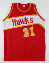 Dominique Wilkins Signed Throwback Hawks Red Jersey (PSA COA) Hall of Fame 2007