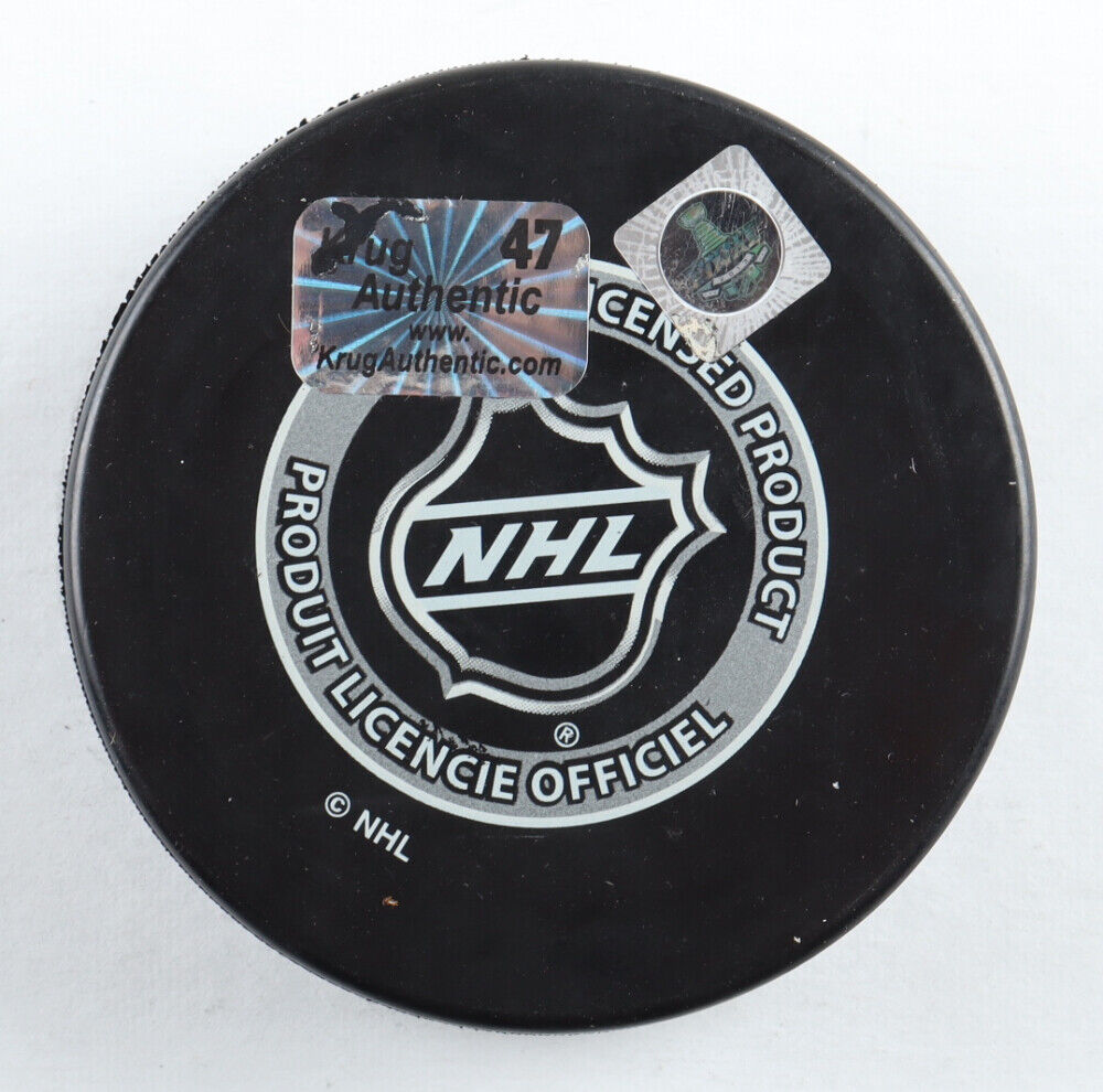Torey Krug Signed Bruins 2013 Stanley Cup Playoffs Dual Logos Hockey Puck (Krug)