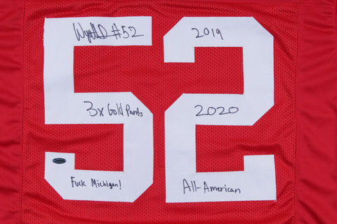 Wyatt Davis Signed Ohio State Buckeyes Jersey (Playball Ink Holo) 2021 Draft Pik