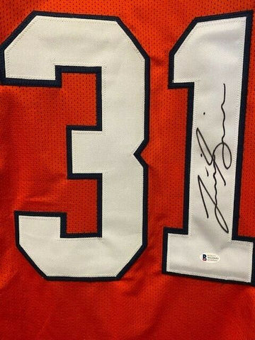 Justin Simmons Signed Denver Broncos Jersey (Beckett COA) 2016 3rd Rd Pick D.B.