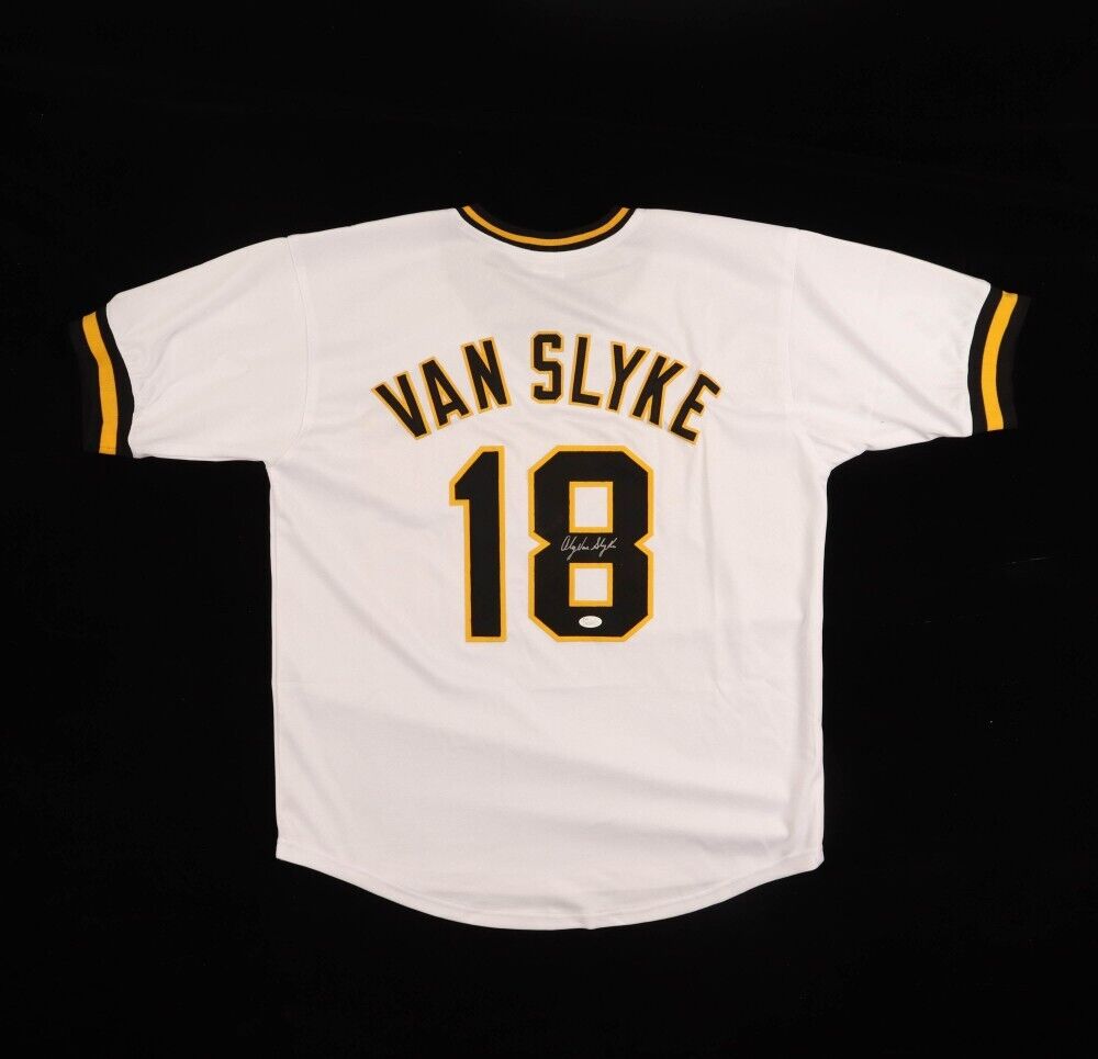 Andy Van Slyke autographed baseball card (Pittsburgh Pi