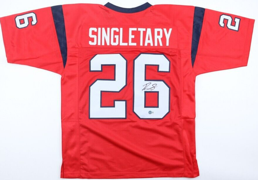 Devin Singletary Signed Houston Texans Jersey (Beckett) Ex-Florida Atlantic R.B.